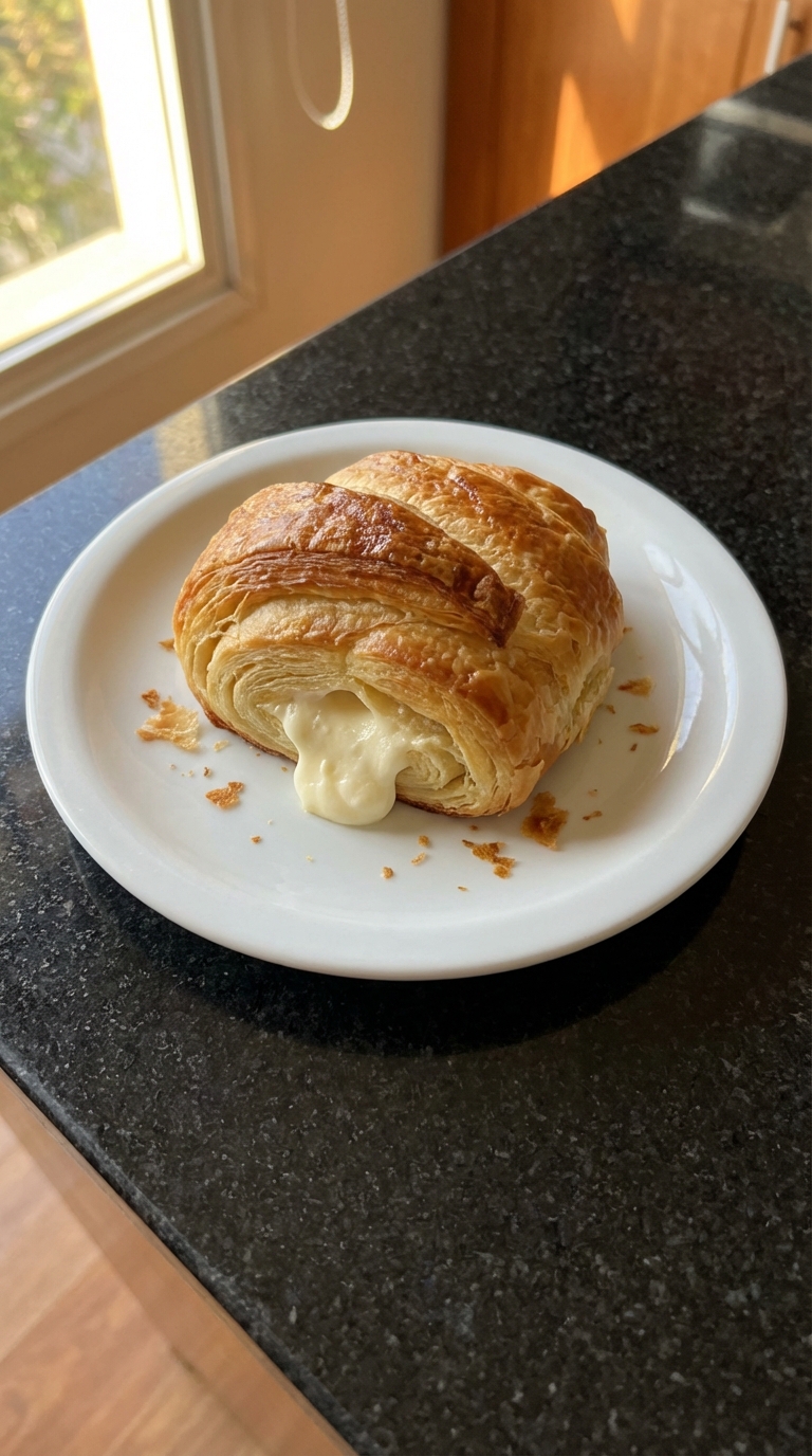 Rollo de croissant con queso crema