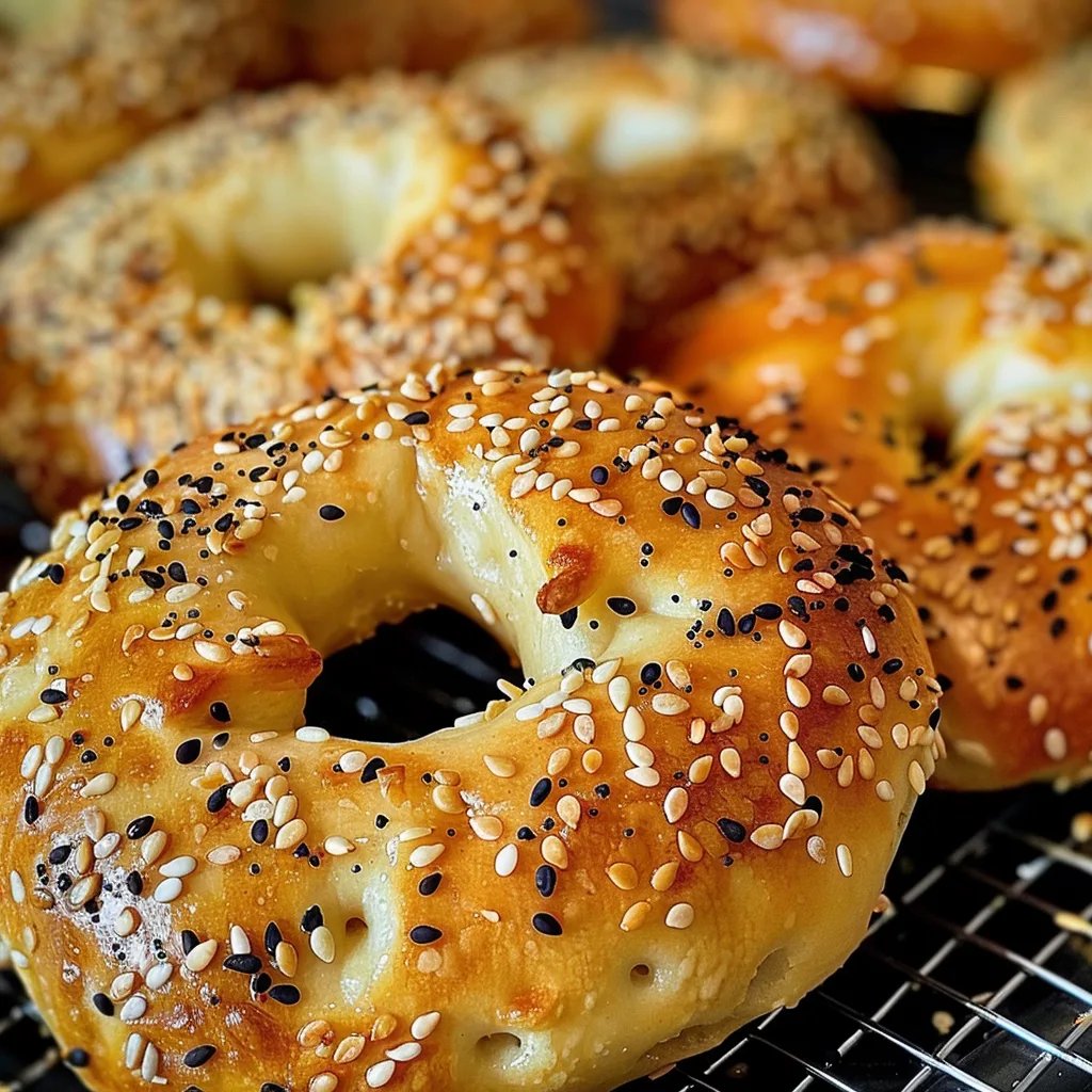 Bagels esponjosos y saludables con yogur griego
