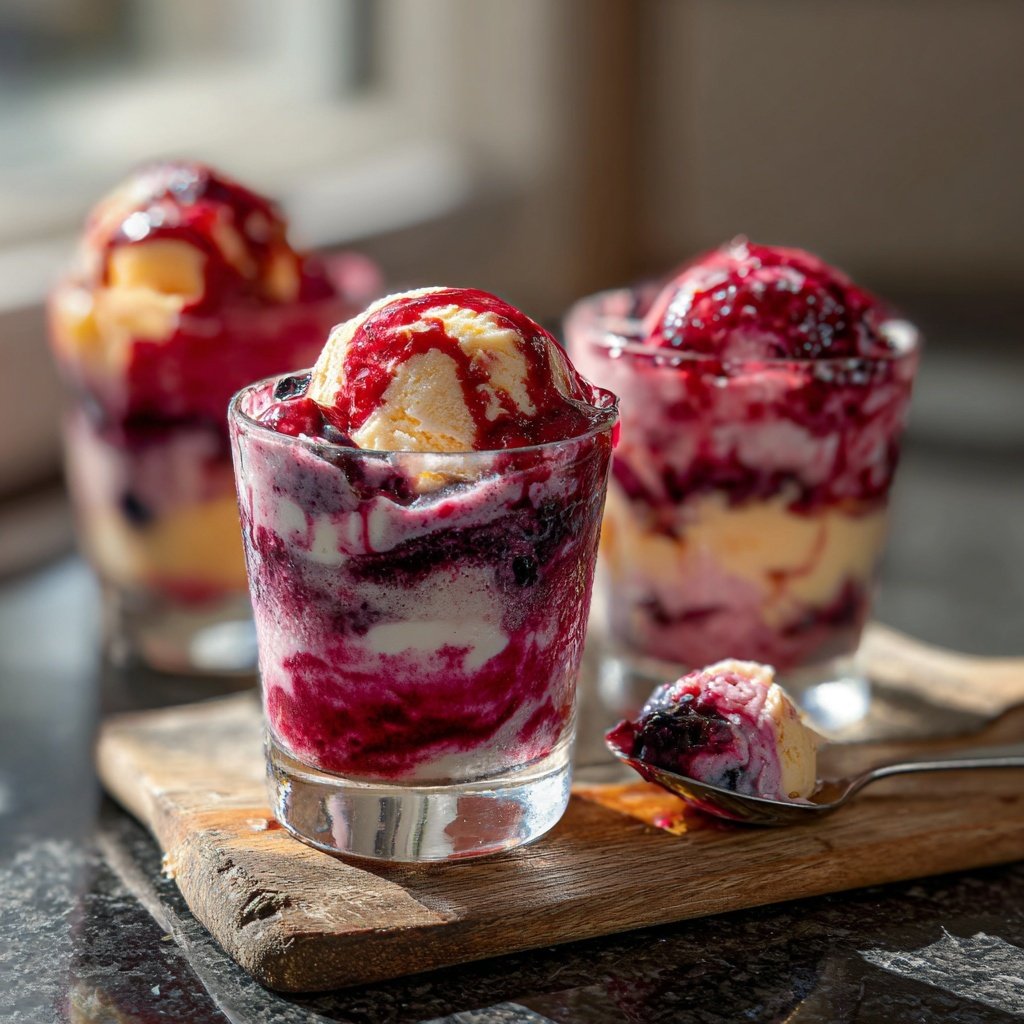 Copas de yogur congelado estilo helado