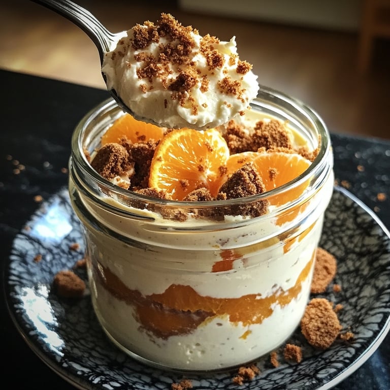 Festliche Spekulatius Mandarinen Quark Creme