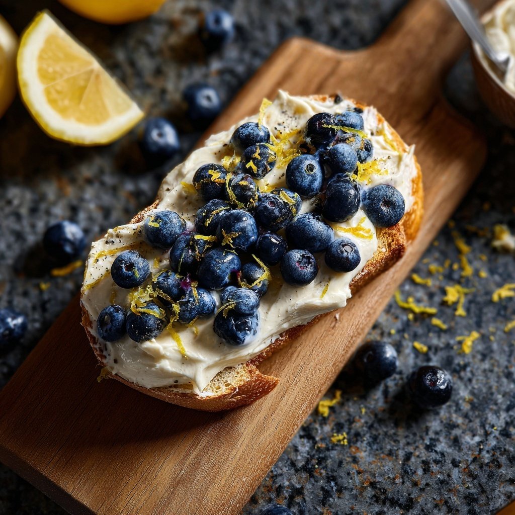 Untable de queso crema limón arándanos