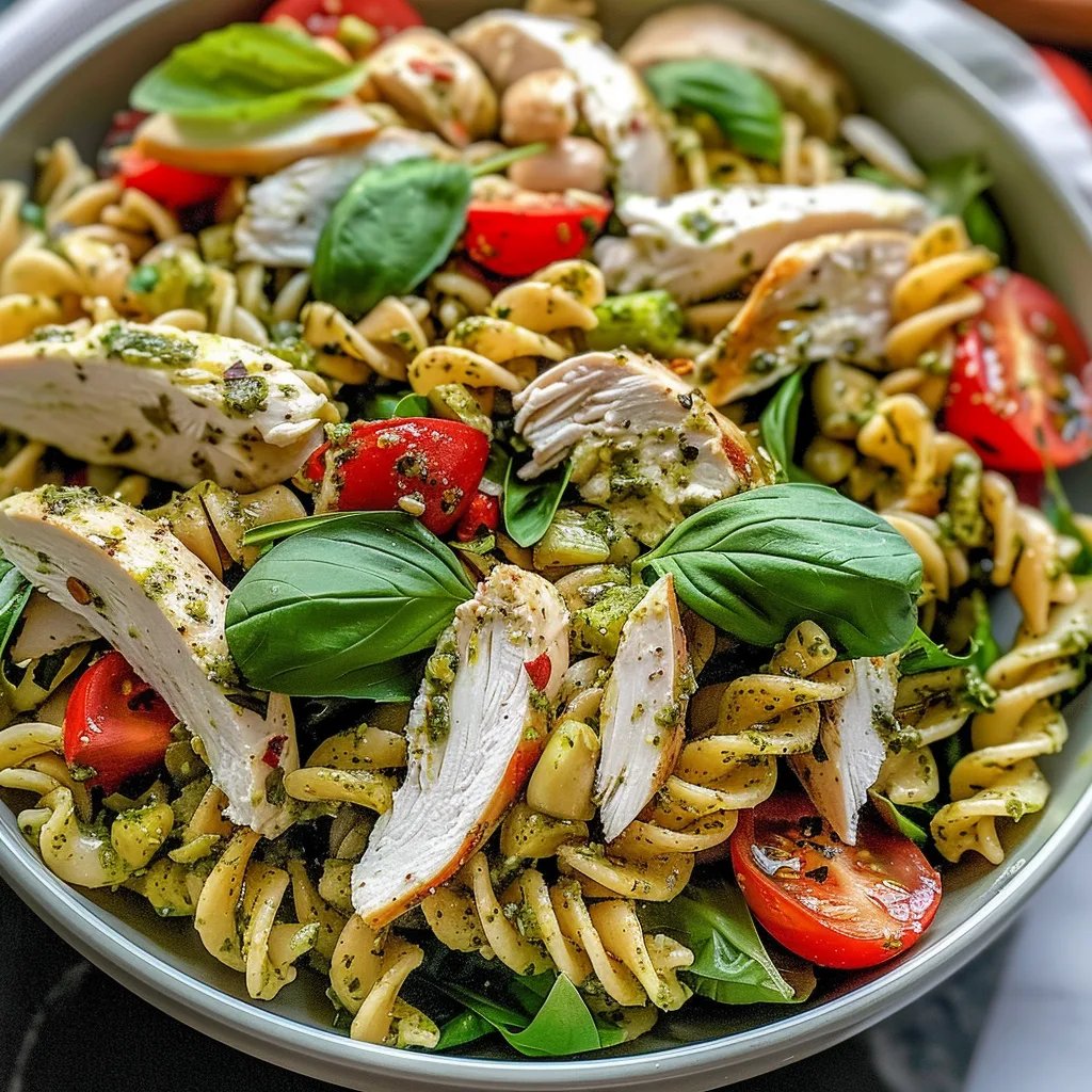 Ensalada de Pasta con Pollo y Pesto