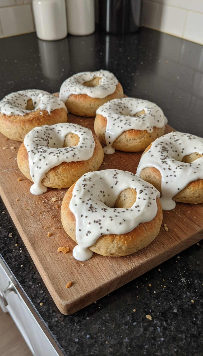 Bagels de yogur griego cargados de proteína