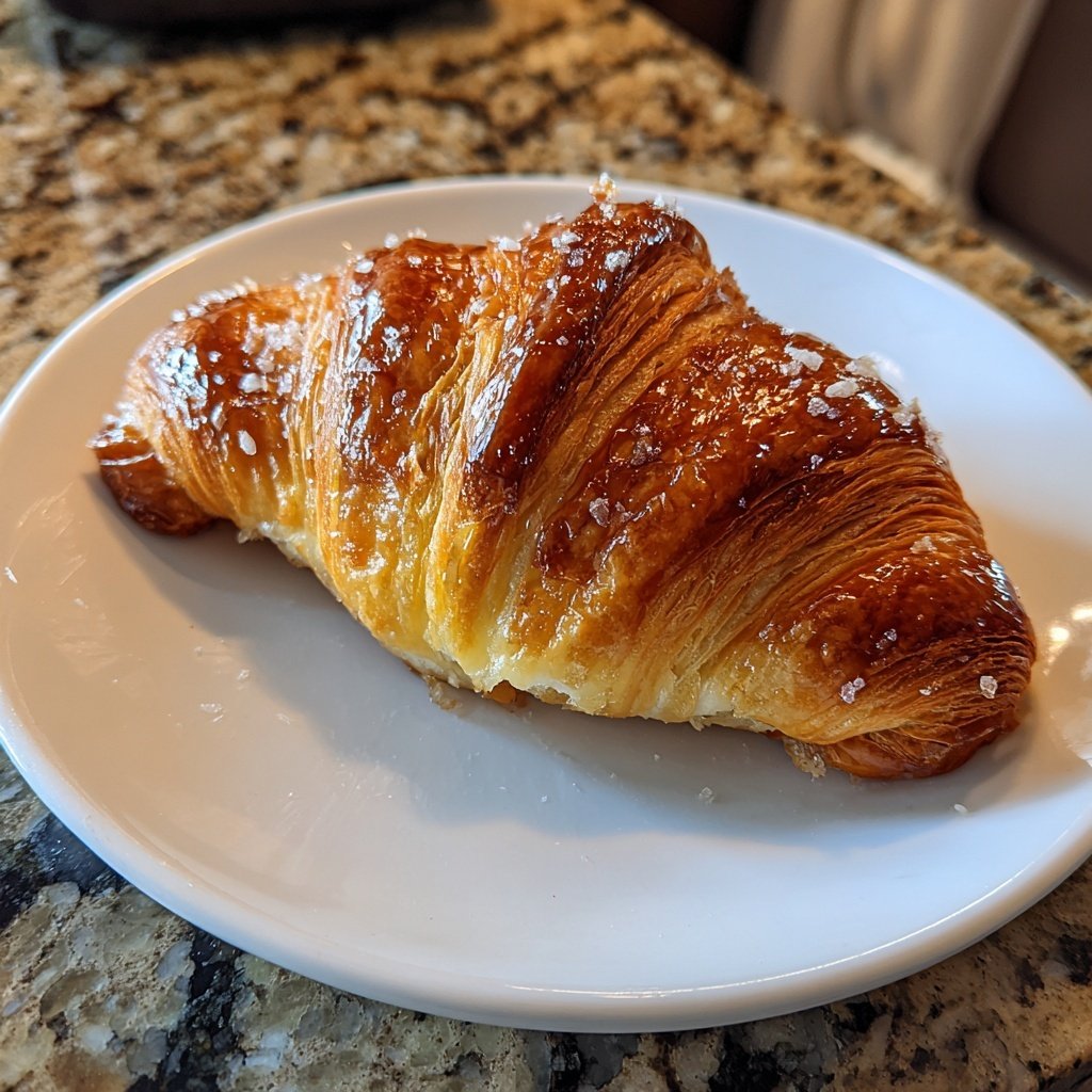 Croissant crujiente con miel de limón