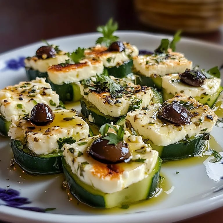 Brochetas de Feta con Pepino