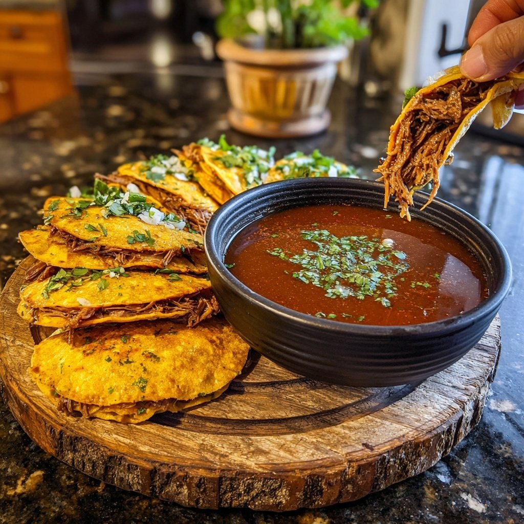 Tacos Birria Res Caldo Dip