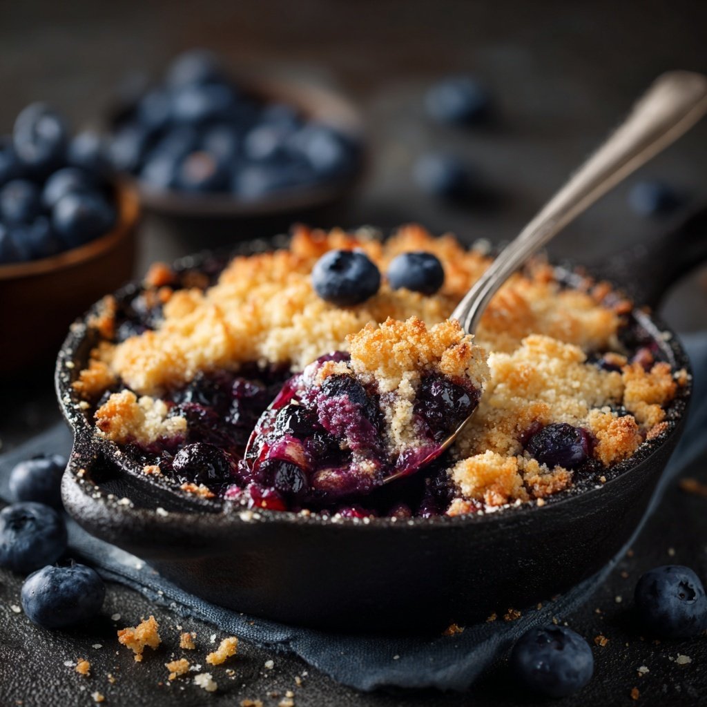 Pastel reconfortante de arándanos