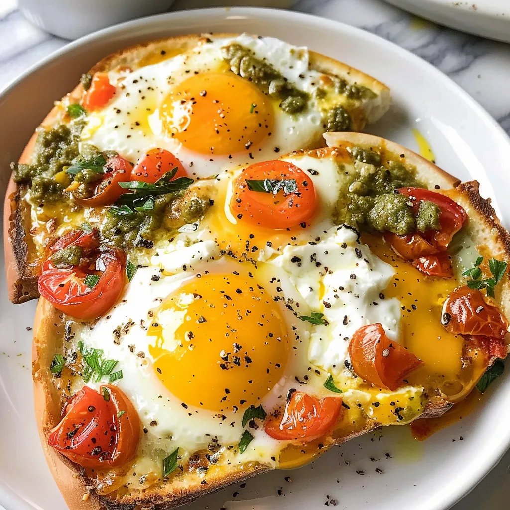 Huevos al horno con feta al estilo mediterráneo