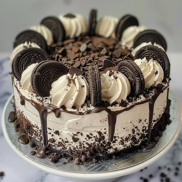 Pastel Oreo con Galletas y Crema