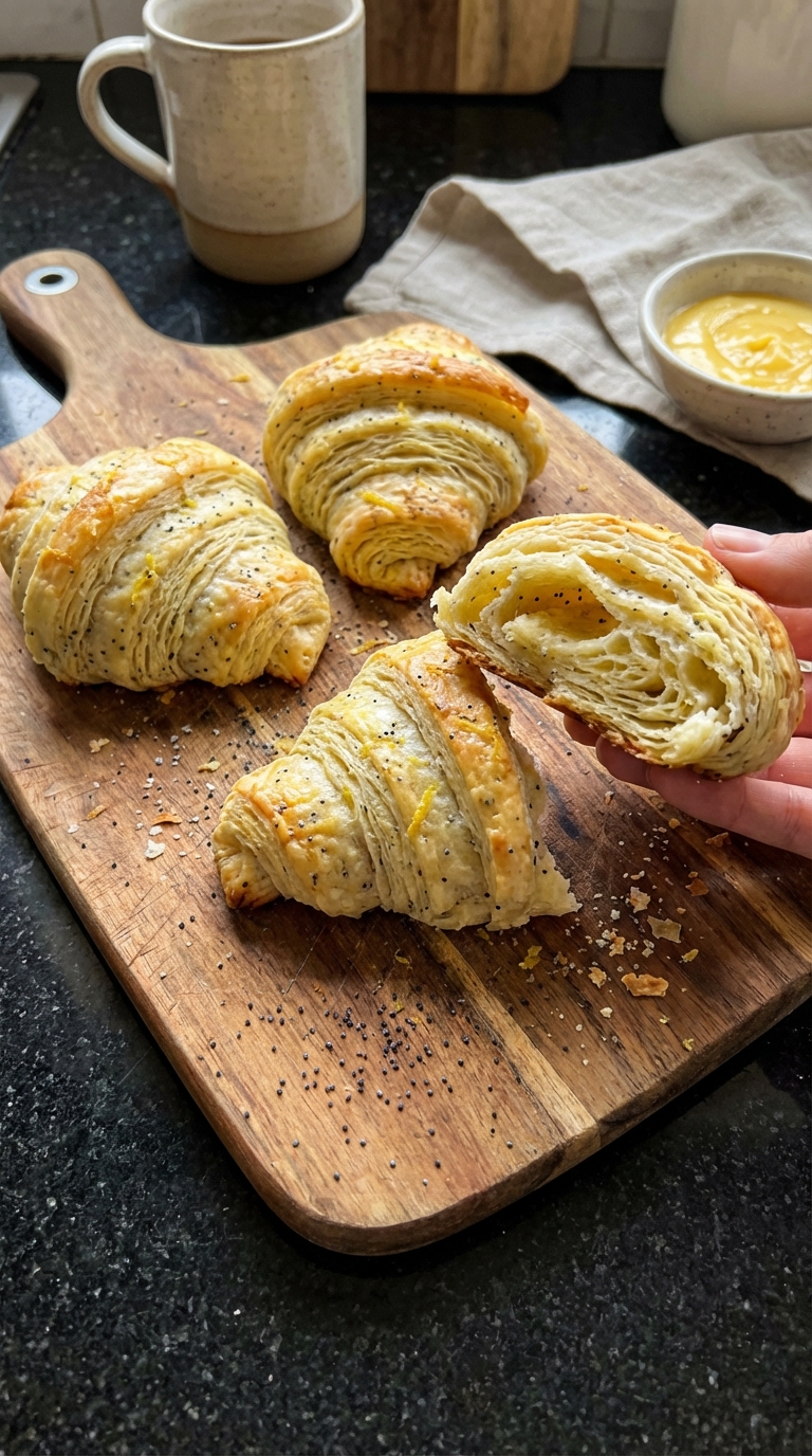 Scones de croissant limón amapola